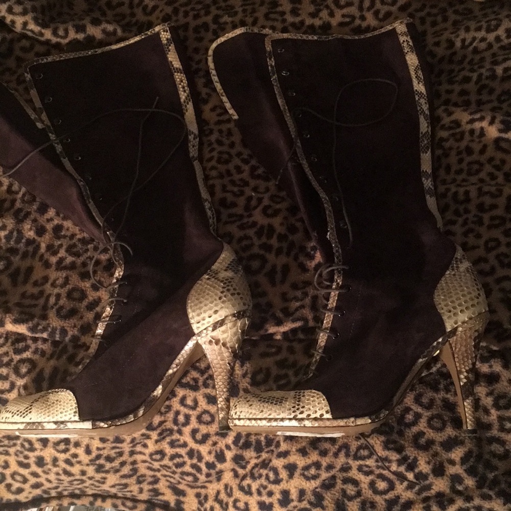 Moschino Suede Lace -Up Boots